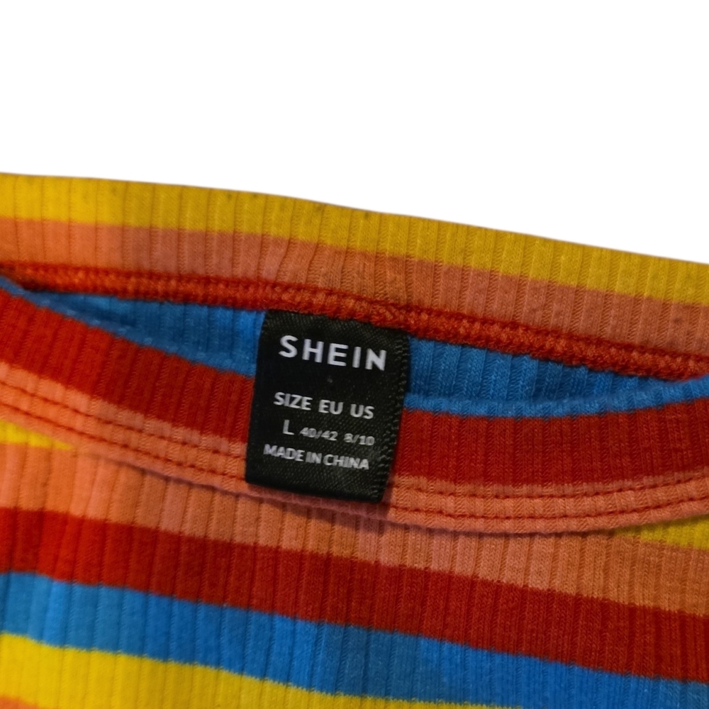 SHEIN Multicolor Ribbed Striped Racerback Tank Top - Picture 4 of 4